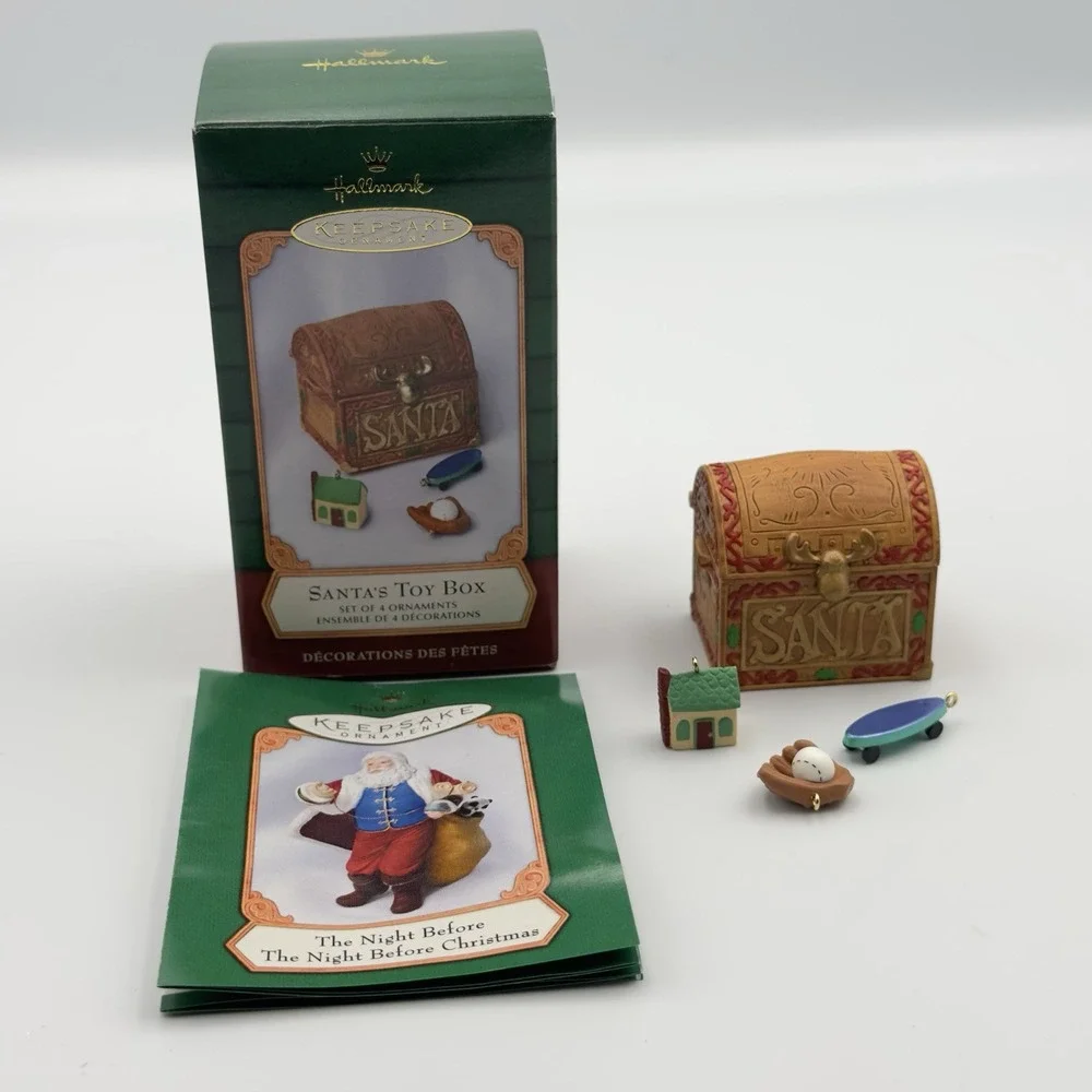 Hallmark‎ Keepsake 2001 Santa's Toy Box Set of 4 Christmas Ornaments Vintage